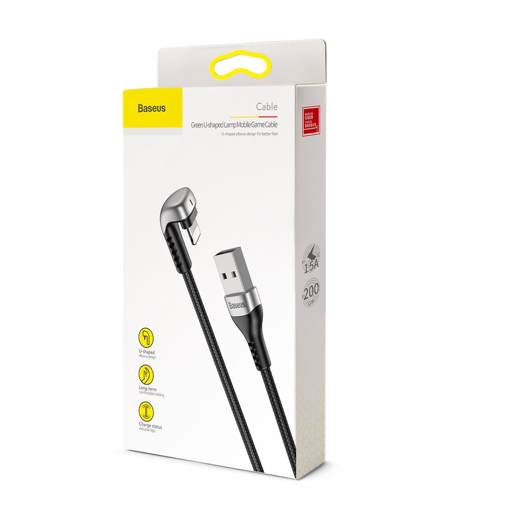 Baseus U Shaped Gaming iPhone Cable 1.5A 2M - Black