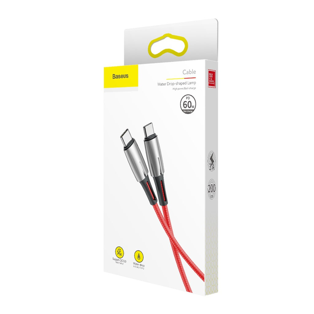 Baseus Water Drop Lamp Cable Type-C 3A 60W 2M - Black