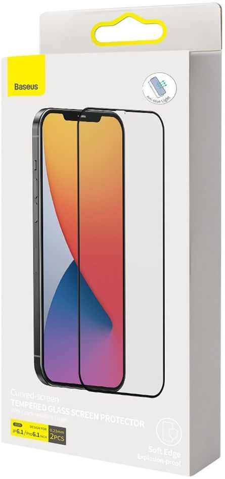 Baseus 0.23 mm Anti-Blight TG Film 2Pk For iPhone12/12 Pro 6.1in