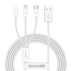 Baseus Superior Series Fast Charging Data Cable USB To M+L+C 3.5A 1.5M - White