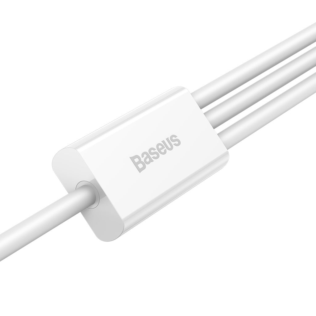 Baseus Superior Series Fast Charging Data Cable USB To M+L+C 3.5A 1.5M - White