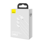 Baseus Superior Series Fast Charging Data Cable USB To M+L+C 3.5A 1.5M - White