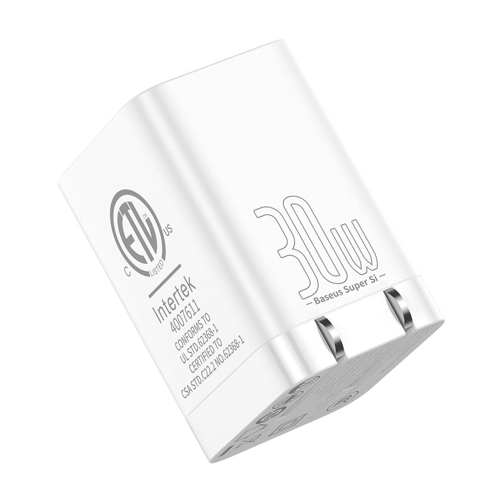 Baseus Super Si Pro Quick Charger C+U 30W US - White